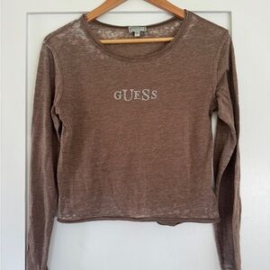 GUESS Chocolate Long Sleeve Tee